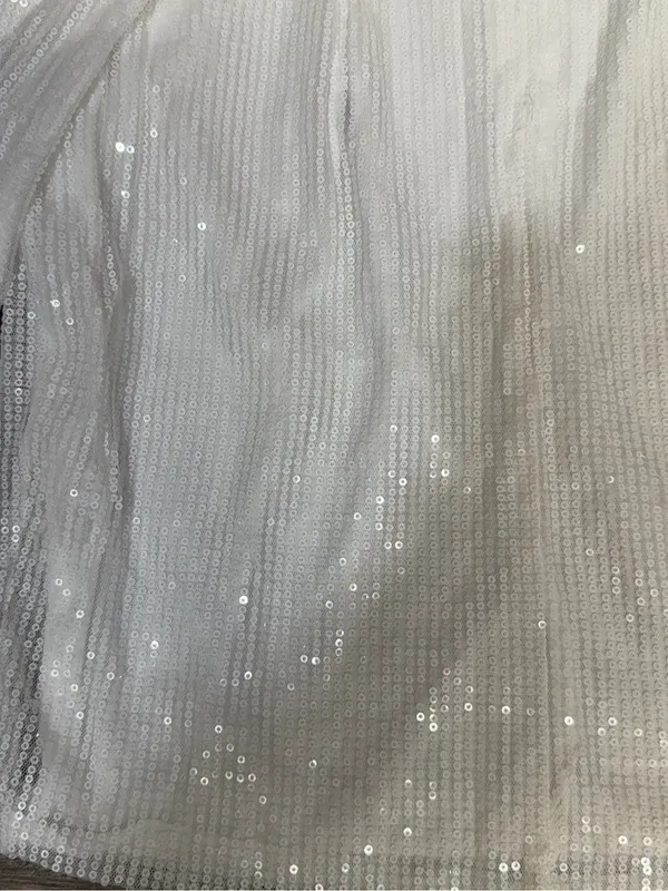 NAANAA White Sequin High Low Bridal Party Dress US 8 - Image 13