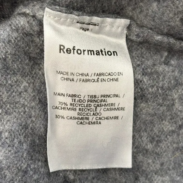 Reformation 100% Cashmere Sweater Sz S Gray Neutral Quiet Luxury Classic Winter‎ - Image 7