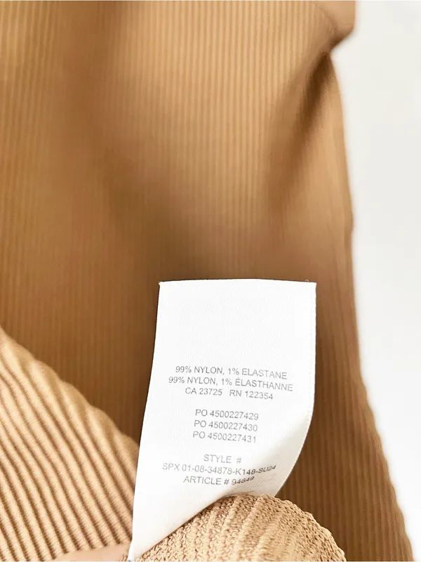 Aritzia Babaton Sculpt Knit Criss Cross Tan Ribbed Bodycon Mini Dress - Image 7