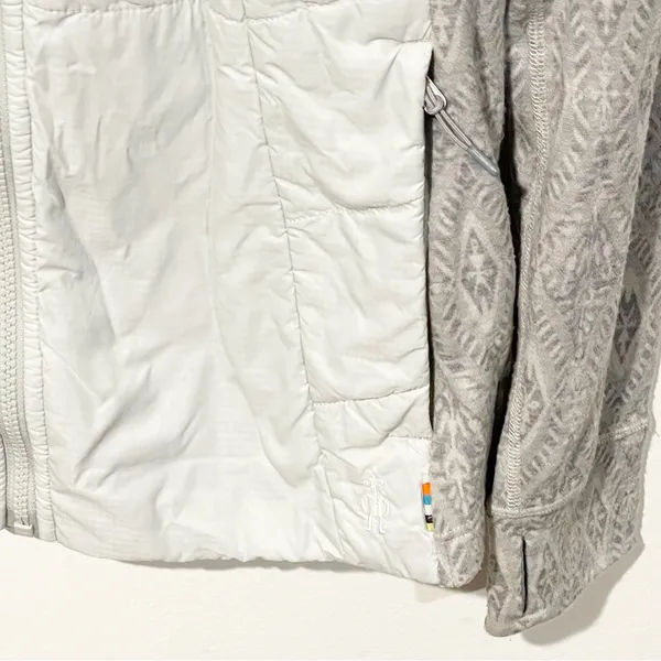 SMARTWOOL Large‎ Smartloft 60 Jacket Light Gray Mountain Fairisle Coat Quilted - Image 2