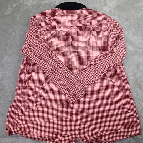 Bobbie Brooks Woman Red White Checked Christmas Mittens Button Front Top 18W 20W - Image 9