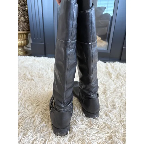 Steve Madden Black Leather Knee High Boots Womens Size 7 Riding Moto StyLe - Image 7