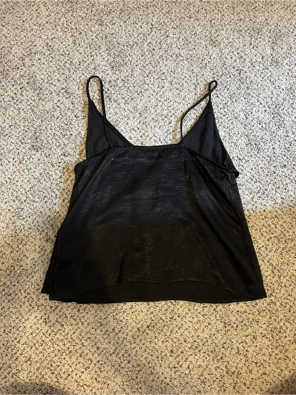 Abound Black Ruffle Slip Cami - Image 3