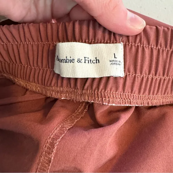 Abercrombie & Fitch Traveler Track Pants High Rise Wide Leg Rose Pink size large - Image 3