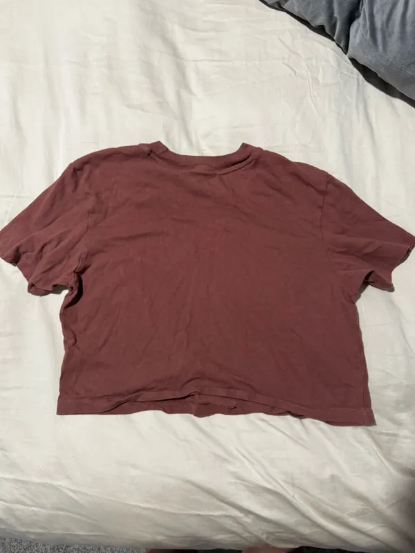 adidas Short-Sleeve Trefoil Crop Tee in Rust - Image 5