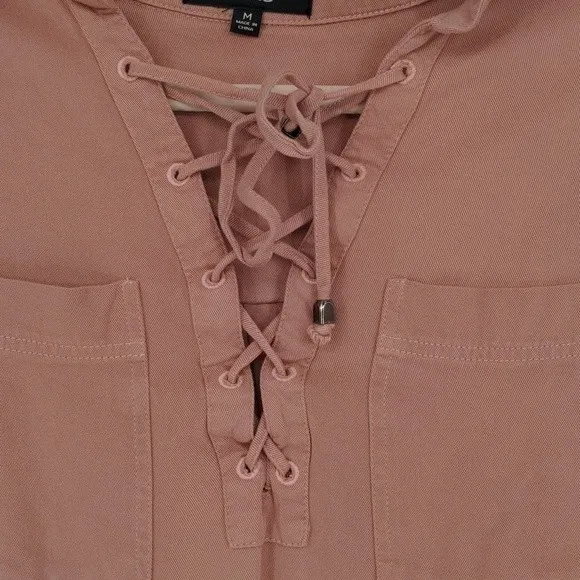 Lulus Best of All Pink‎ Long Sleeve Lace Up Dress Size Medium - Image 5