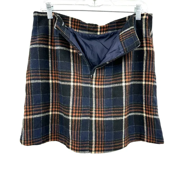 Mittoshop Size‎ Large Skirt Black Plaid Mini Pockets Academic Workwear School - Image 3