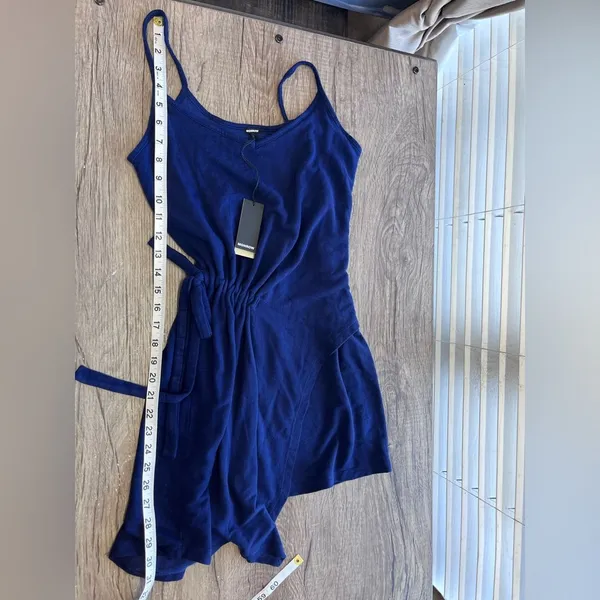 Monrow navy blue Supersoft Tied‎ Cami Dress size Xs - Image 7