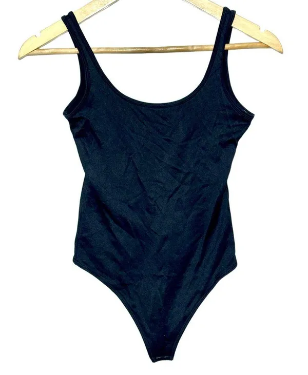 Abercrombie & Fitch Soft AF Black Ribbed Sleeveless Tank Bodysuit Womens Size XS - Image 2