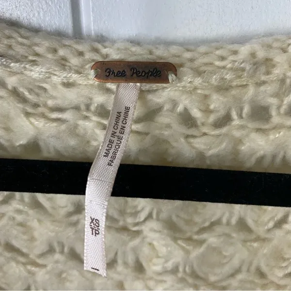 Free People cream wool open knit sweater crashing wave blogger‎ favorite XS - Image 6