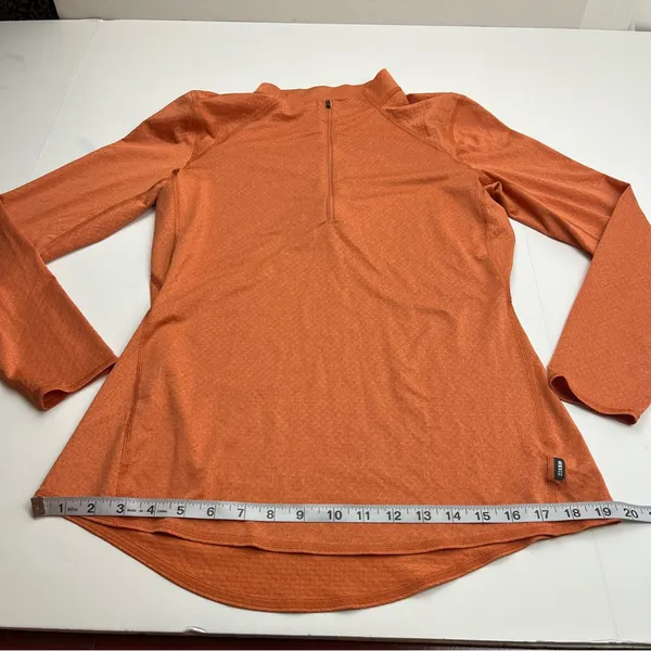 REI Co-op Womens Size Medium Orange Long Sleeve Athletic Top Quarter Zip Outdoor - Image 7