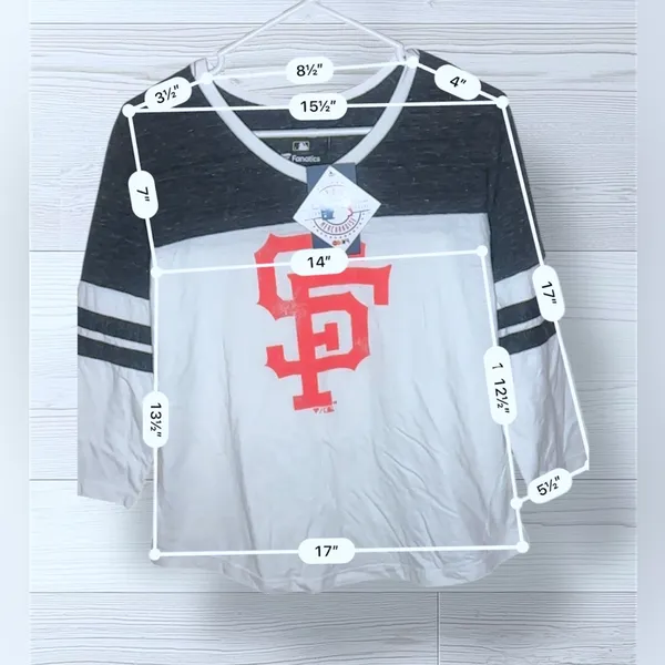 NWT FANATICS MLB Women’s San Francisco Giants Iconic Tri-Blend 3/4 Sleeve Tshirt - Image 8