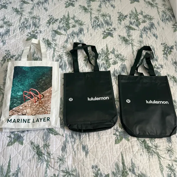 Lululemon Marine Layer Sustainable Tote Bag Set Three Trio Small Green Pool - Image 4