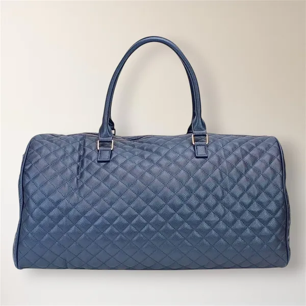 NEW Ms Lovely Navy Quilted Weekender Travel Duffel‎ Bag 22" Rose Gold Carry On - Image 4