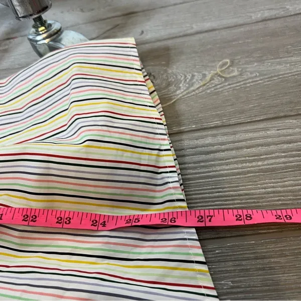 Crosby by Mollie Burch striped‎ asymmetrical top tortoise button back sz M - Image 5