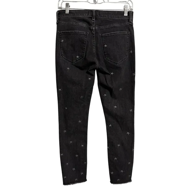 Abercrombie Fitch‎ Womens Super Skinny Ankle Jeans Black Star Print Size 27 - Image 8