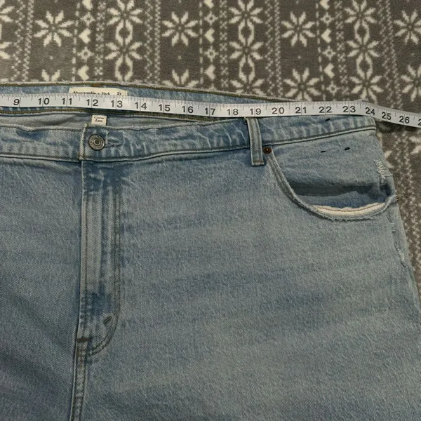 Abercrombie & Fitch Curve Love Ultra High Rise 90s‎ Straight Jean Size 24 Long - Image 10