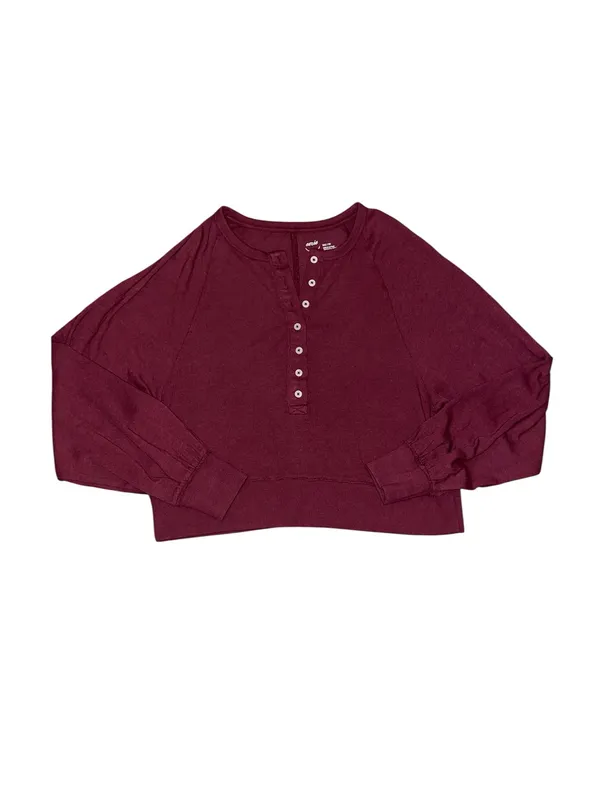 NWT aerie red Henley cropped long sleeve - Image 2