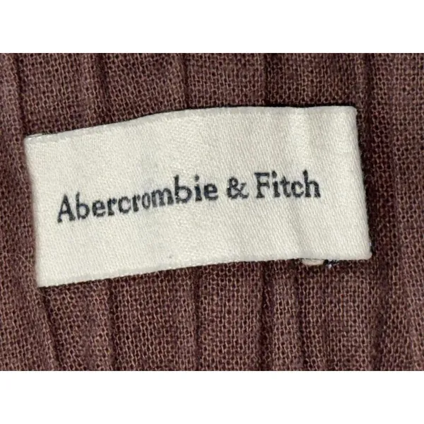 Abercrombie & Fitch Brown Linen Pleated High Rise High Waisted Shorts Size Small - Image 3