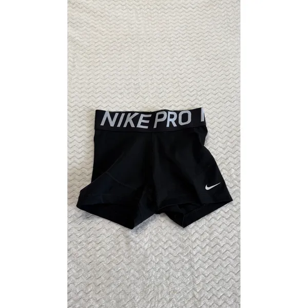 Nike Pro Dri-FIT Women Black Compression Athletic Training Shorts XS 3 Inch - Image 2