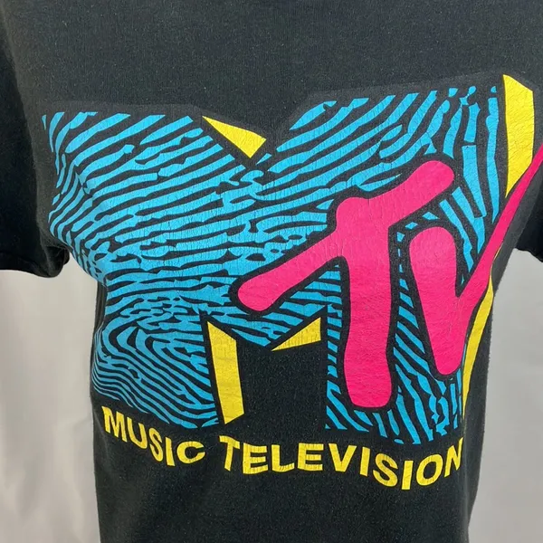 MTV Black Short Sleeves Graphic T-Shirt woman’s size medium - Image 2