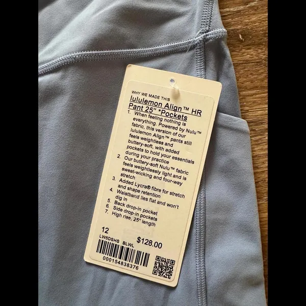 Lululemon Align With Pockets High Rise 25” Blue Willow Size 12 NWT - Image 4