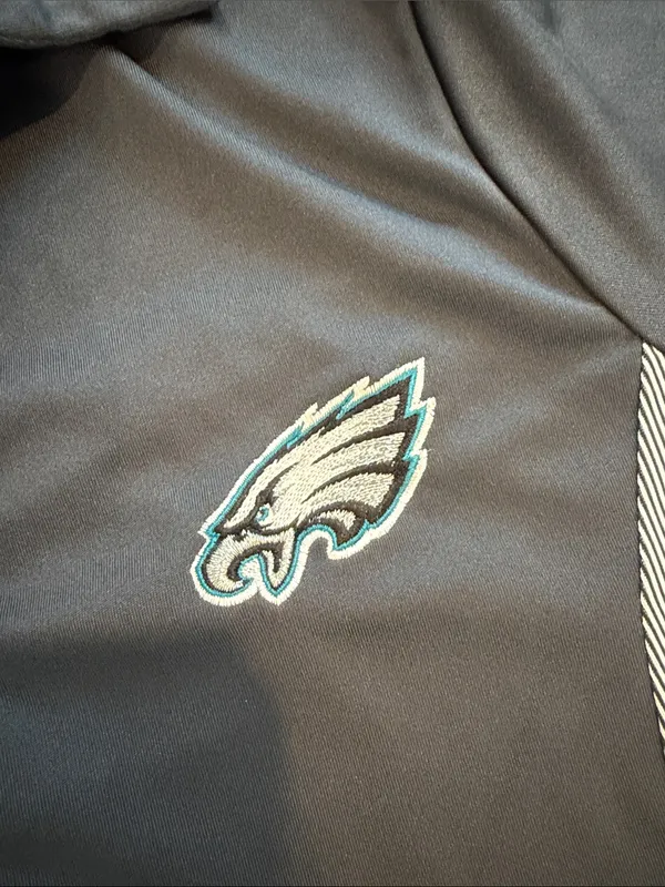Antigua Gray/Black Short-Sleeve Philadelphia Eagles Polo Small(?) - C54-064 - Image 3