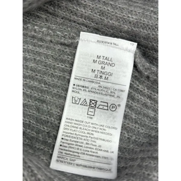 *New GAP Knit Sweater Dress Womens MTall Gray Cowl Neck Neutral Classic Office - Image 7
