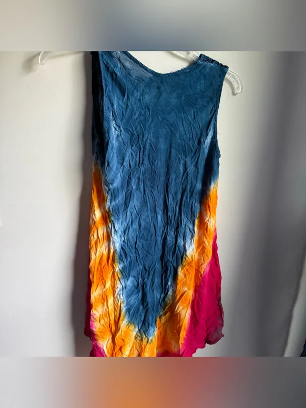 P. K. Garments Swim Cover Tie Dye Gauze with Embroidery One Size Fits 1X - Image 2