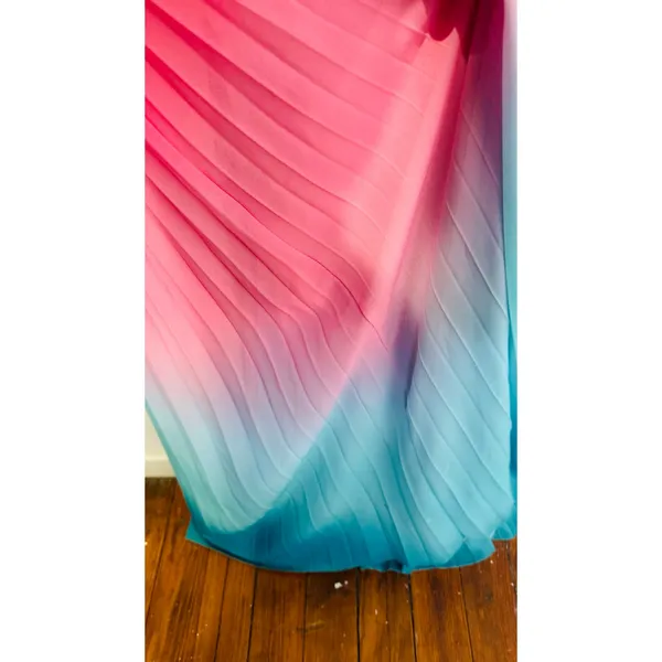 AMUR Blue Ombre Pleated A-Line Sweetheart Emmett Sunset Gown Dress Size 8 - Image 15