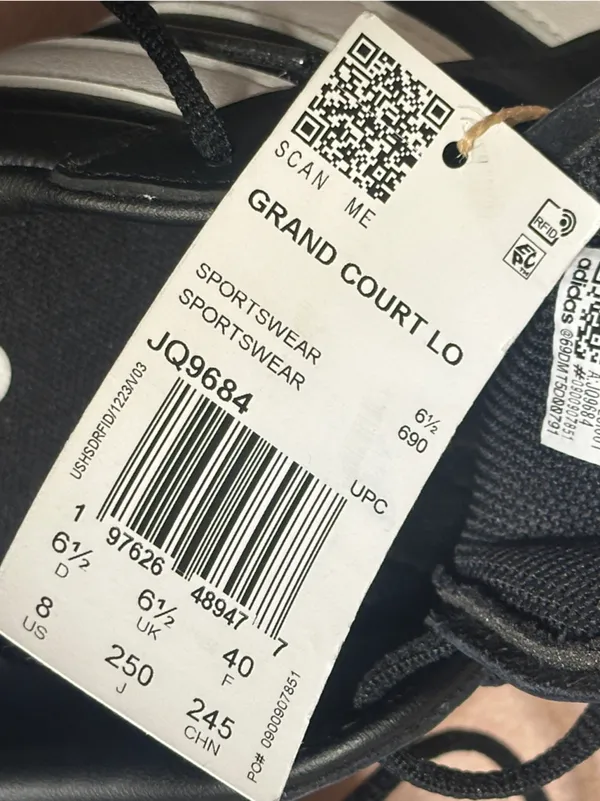 Adidas Grand Court Lo Black/White Sneakers Shoes NWT - Image 5