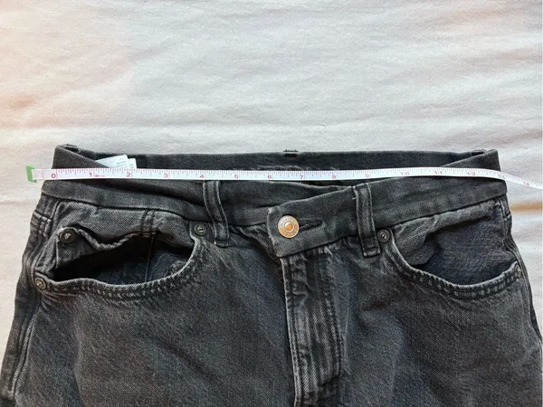 American Eagle Strigid Black High Rise Wide Leg Jeans Size 6 Regular - Image 4