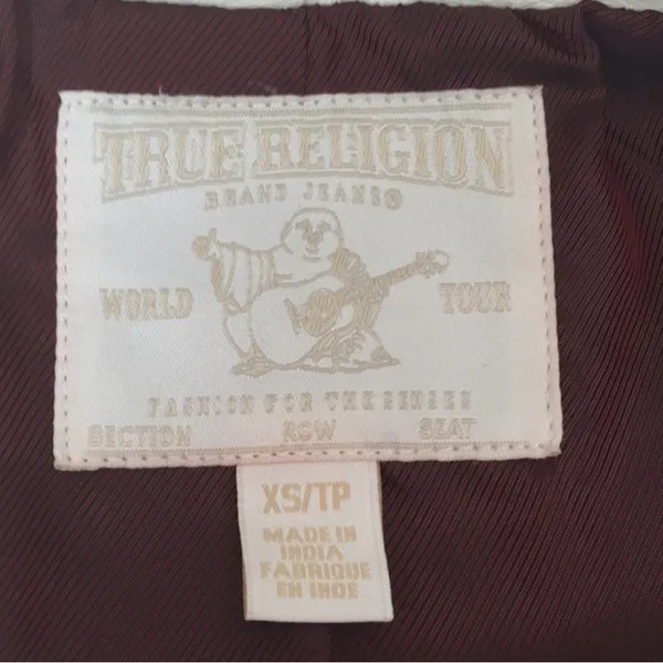 True Religion Off-White Leather Jacket lamb skin - Image 7