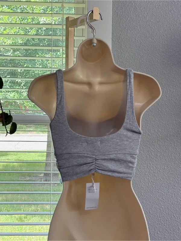 NWT Riot Swim Crop Top in Gray Size Medium - Image 2