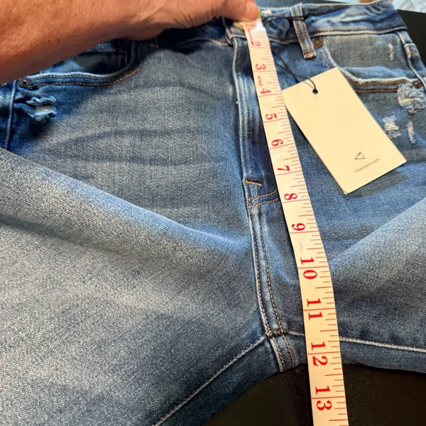 Hidden Jeans Tracey High Rise Straight‎ Leg Distressed Blue Denim Jeans Size 27 - Image 10