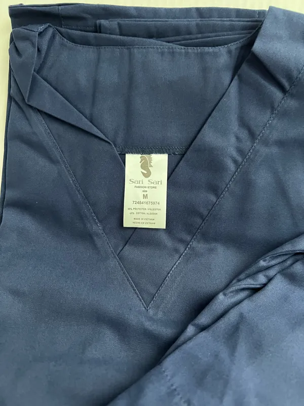 Sari Sari Navy Blue Drawstring Pants Scrub Set Size M - Image 2