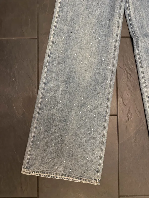Daze Studded Wide Leg Jeans Blue Size 0 - Image 7