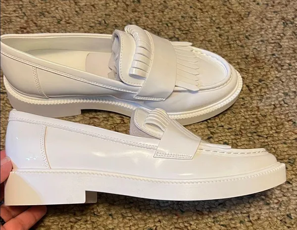 Marc Fisher Women's Shiny White Loafers - Image 3