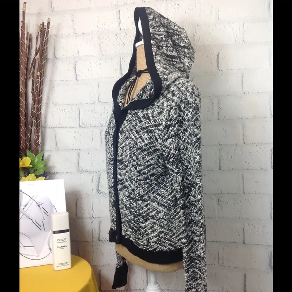 Sun & Shadow ⬇️HOODED OPEN KNIT CARDIGAN - Image 2
