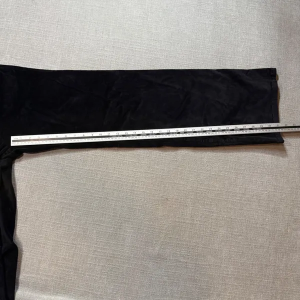 Tommy Hilfiger Tommy Jeans Black Velvety‎ Flare Pants Size 9 V-Waist Y2K Vintage - Image 6