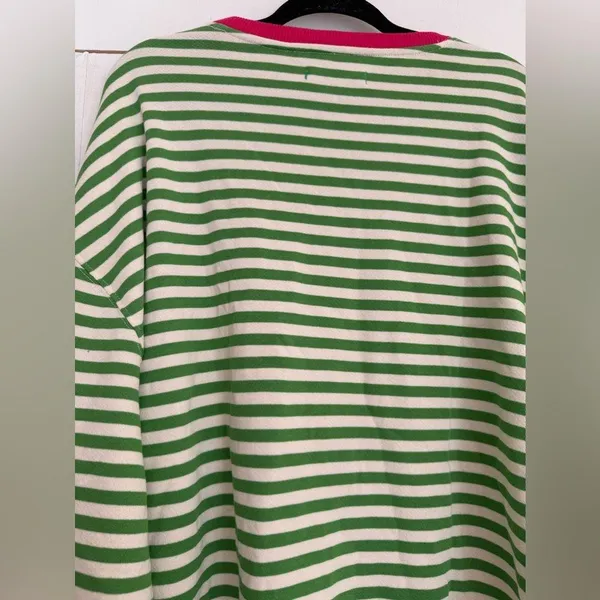 NWOT free people Classic Striped Oversized Crewneck - Image 10