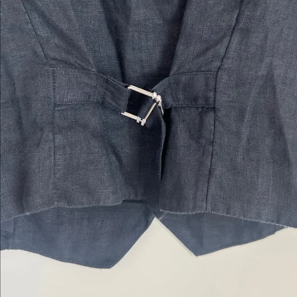 J. Crew womens linen vest Slim-fit vest black sz 4 - Image 5