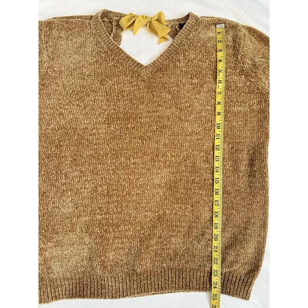 Buffalo Women’s David Bitton Yellow Knit Sweater Long Sleeve Cut Out Back Size L - Image 10