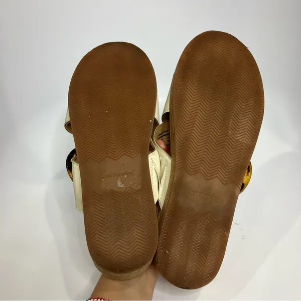 Hush puppies June platform criss cross‎ sandals slides white tan women’s size 10 - Image 7