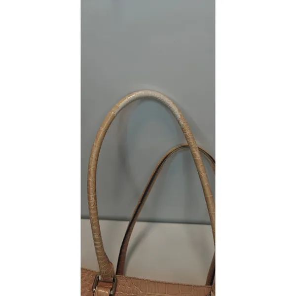 Vintage Liz Claiborne Tan Faux leather Croc shulder bag - Image 10