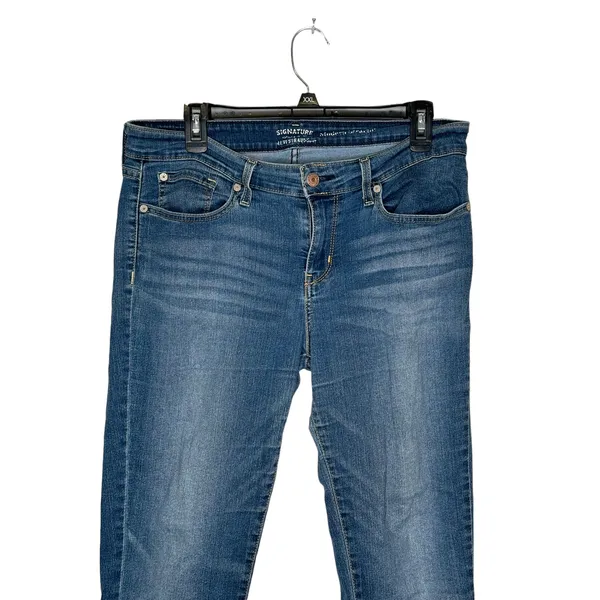 Levis Strauss Women's‎ Jeans Mid-Rise Stretch Modern Straight Leg Denim Blue 33 - Image 4