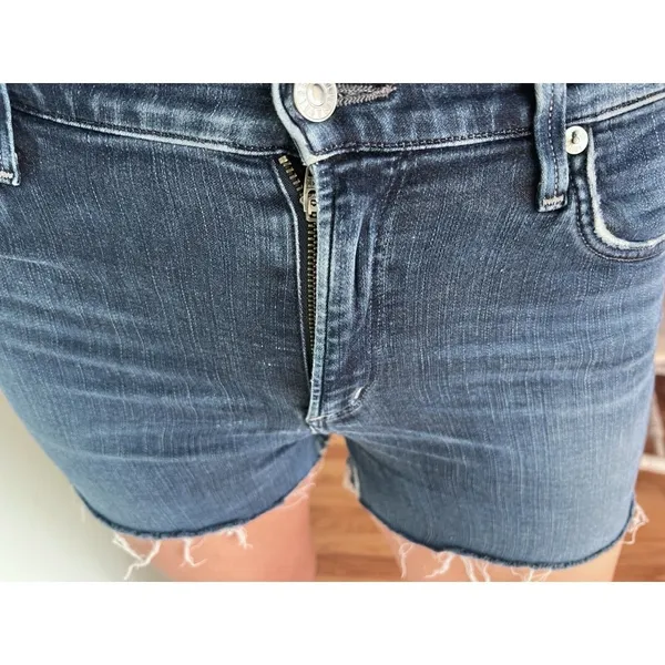 Agolde Women's 28 Shorts Blue‎ Denim Stretch Cutoff Distressed 2" Inseam - Image 10