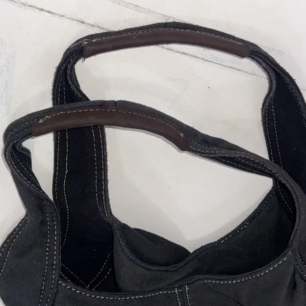 Vintage 2000s Y2K American Eagle Black Gray Canvas Boho Hobo Shoulder Bag Purse - Image 14