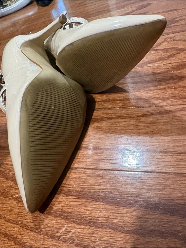 Marc Fisher Nude Patent Pointed-Toe Strappy Pumps - Image 4
