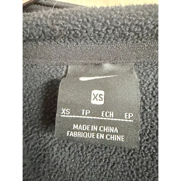 Nike Womens Hoodie XS Black Poly Blend AH8897-010 Full Zip Swoosh Logo - Image 9